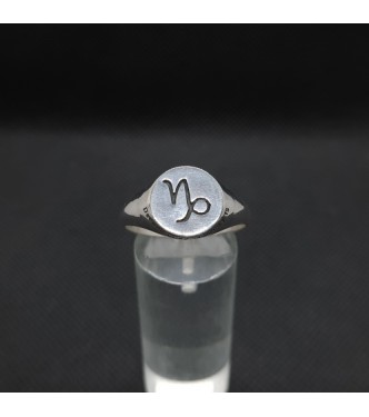 R002150 Genuine Sterling Silver Ring Zodiac Sign Capricorn Hallmarked Solid 925 Handmade
